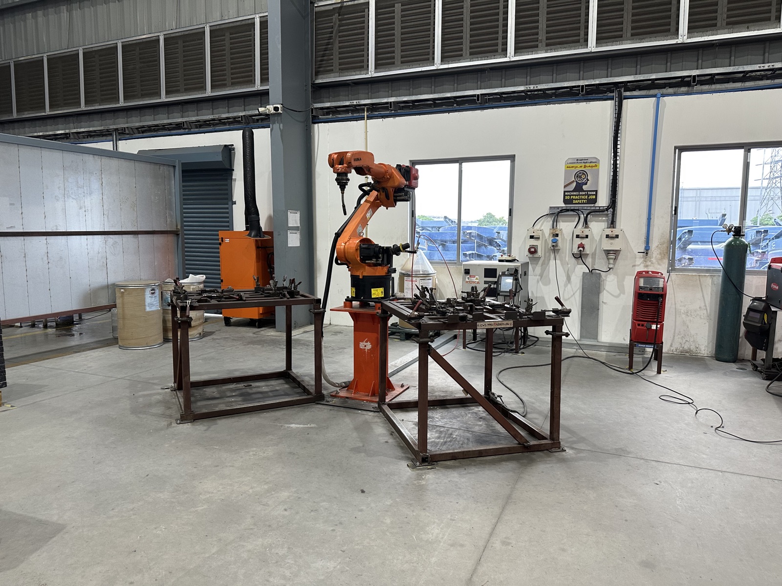 Robotic welding cell at SVIN Tech manufacturing