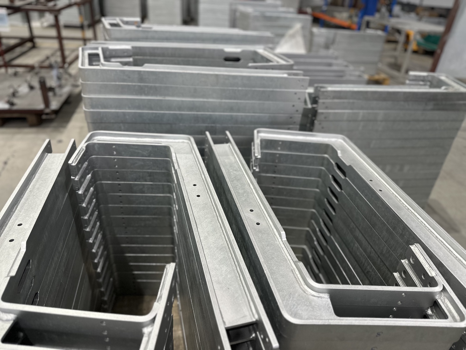 Galvanised cable management trays